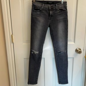 J Brand black distressed skinny jeans 27